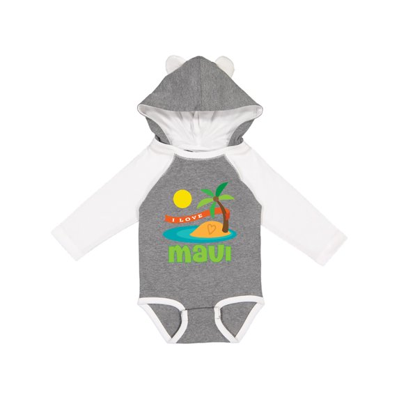 Inktastic I Love Maui Boys or Girls Long Sleeve Baby Bodysuit