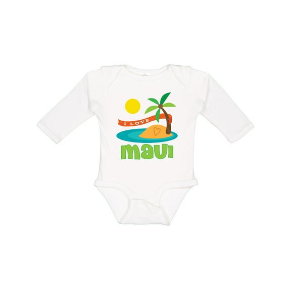 Inktastic I Love Maui Boys or Girls Long Sleeve Baby Bodysuit