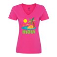 thumbnail image 1 of Inktastic I Love Maui Women's V-Neck T-Shirt, 1 of 5