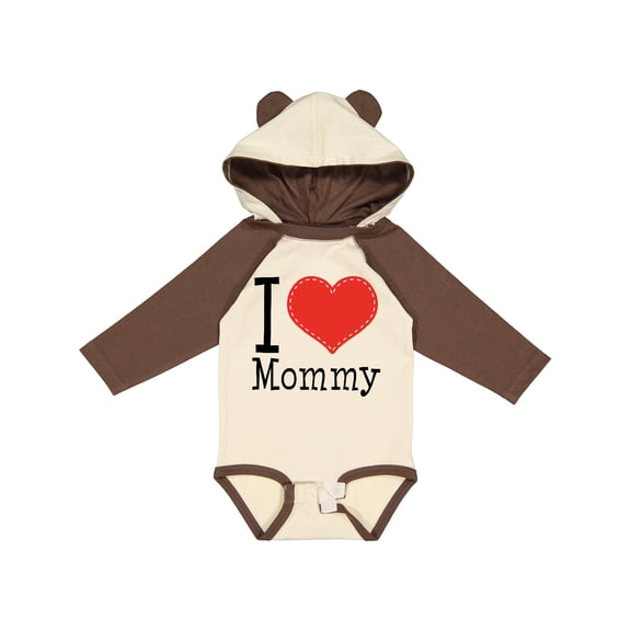 Inktastic I Love Mommy Heart Boys or Girls Long Sleeve Baby Bodysuit