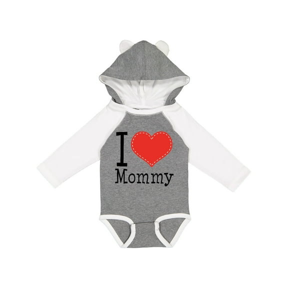 Inktastic I Love Mommy Heart Boys or Girls Long Sleeve Baby Bodysuit