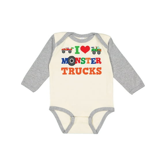 Inktastic I Love Trucks Boys or Girls Long Sleeve Baby Bodysuit