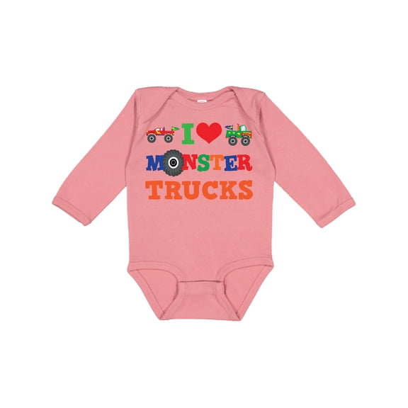 Inktastic I Love Trucks Boys or Girls Long Sleeve Baby Bodysuit