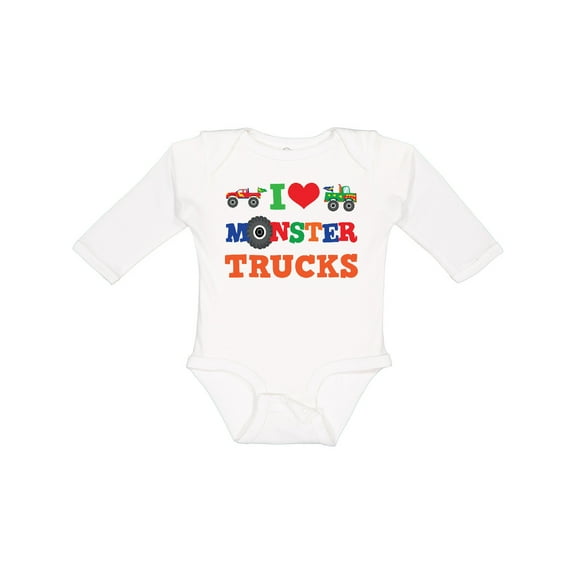 Inktastic I Love Trucks Boys or Girls Long Sleeve Baby Bodysuit