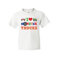 thumbnail image 1 of Inktastic I Love Monster Trucks Youth T-Shirt, 1 of 5