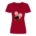 thumbnail image 1 of Inktastic I Love Movie Night Women's V-Neck T-Shirt, 1 of 5