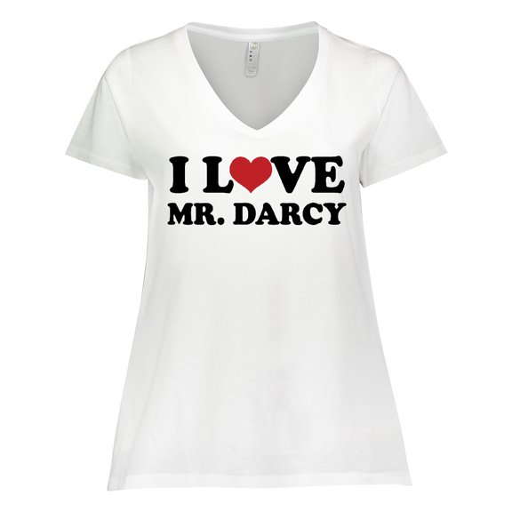 Inktastic I Love Mr Darcy Women's Plus Size V-Neck T-Shirt