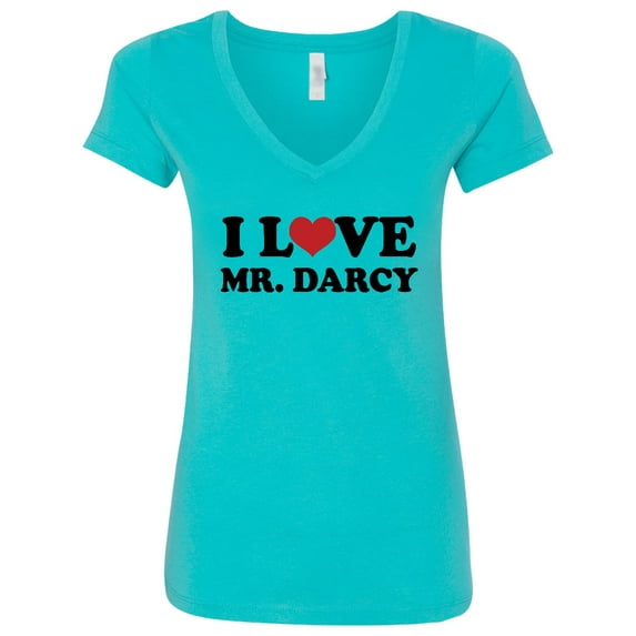 Inktastic I Love Mr Darcy Women's V-Neck T-Shirt