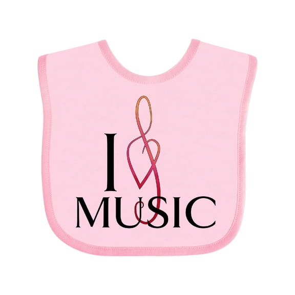 Inktastic I Love Music Boys or Girls Baby Bib