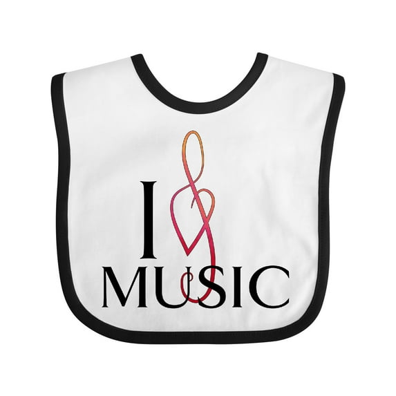 Inktastic I Love Music Boys or Girls Baby Bib