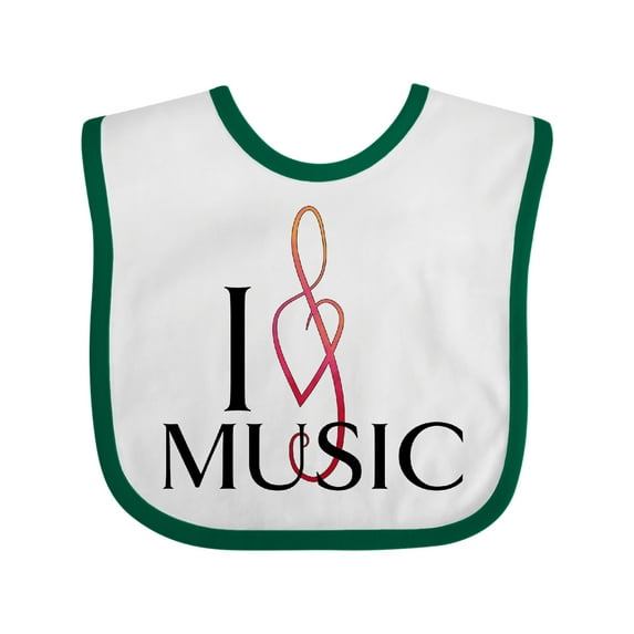 Inktastic I Love Music Boys or Girls Baby Bib