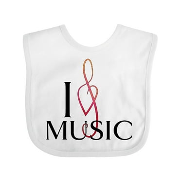 Inktastic I Love Music Boys or Girls Baby Bib