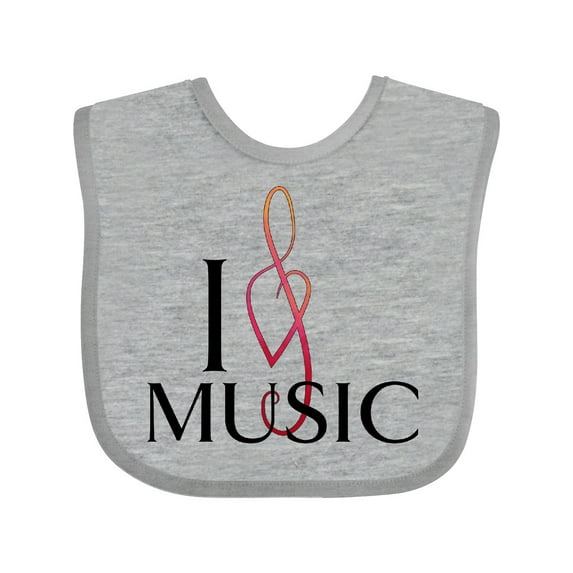Inktastic I Love Music Boys or Girls Baby Bib