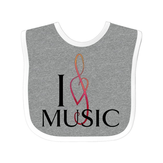 Inktastic I Love Music Boys or Girls Baby Bib