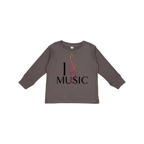 Inktastic I Love Music Boys or Girls Long Sleeve Toddler T-Shirt