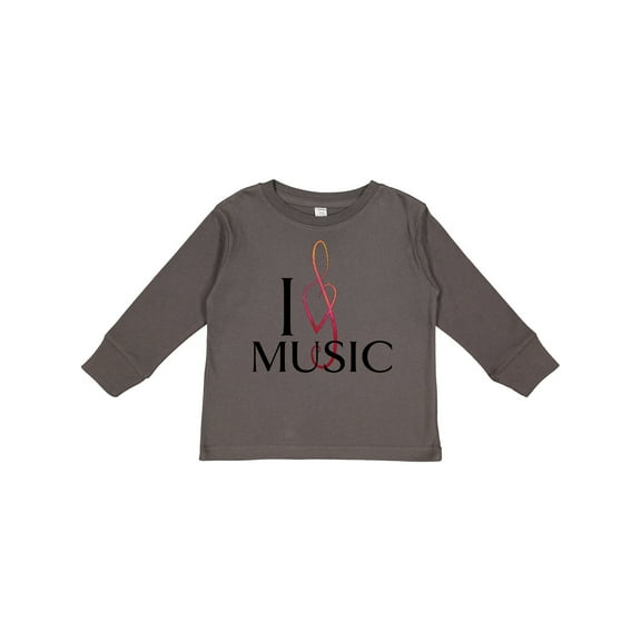 Inktastic I Love Music Boys or Girls Long Sleeve Toddler T-Shirt