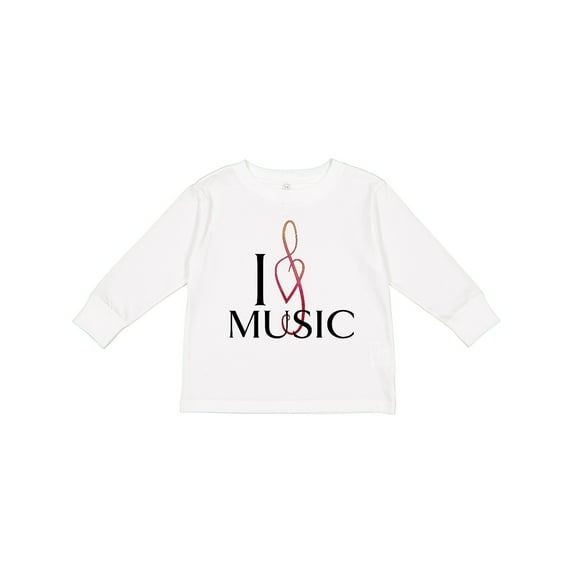 Inktastic I Love Music Boys or Girls Long Sleeve Toddler T-Shirt