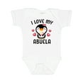 thumbnail image 1 of Inktastic I Love My Abuela with Cute Penguin and Hearts Girls Baby Bodysuit, 1 of 5