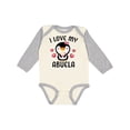 thumbnail image 1 of Inktastic I Love My Abuela with Cute Penguin and Hearts Girls Long Sleeve Baby Bodysuit, 1 of 5