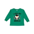 thumbnail image 1 of Inktastic I Love My Abuela with Cute Penguin and Hearts Girls Long Sleeve Toddler T-Shirt, 1 of 5
