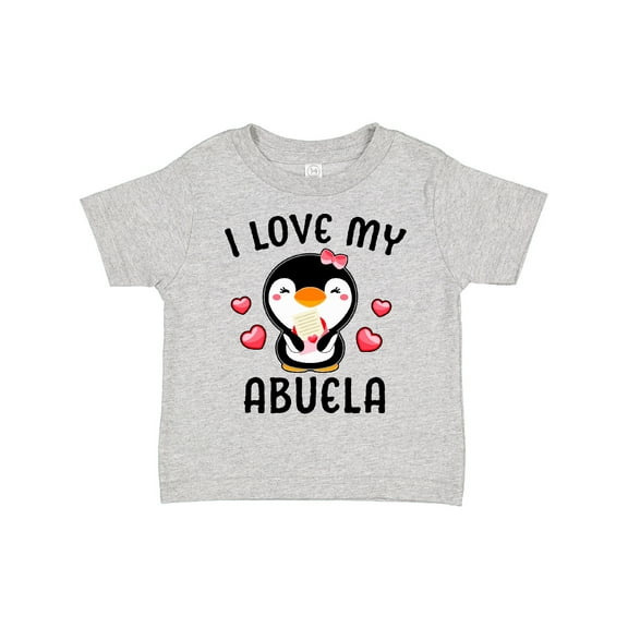 Inktastic I Love My Abuela with Cute Penguin and Hearts Girls Toddler T-Shirt