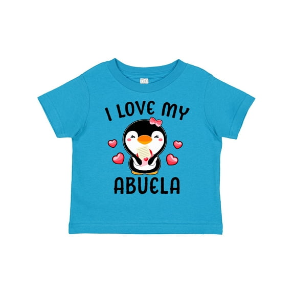 Inktastic I Love My Abuela with Cute Penguin and Hearts Girls Toddler T-Shirt