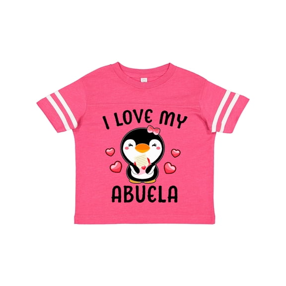 Inktastic I Love My Abuela with Cute Penguin and Hearts Girls Toddler T-Shirt