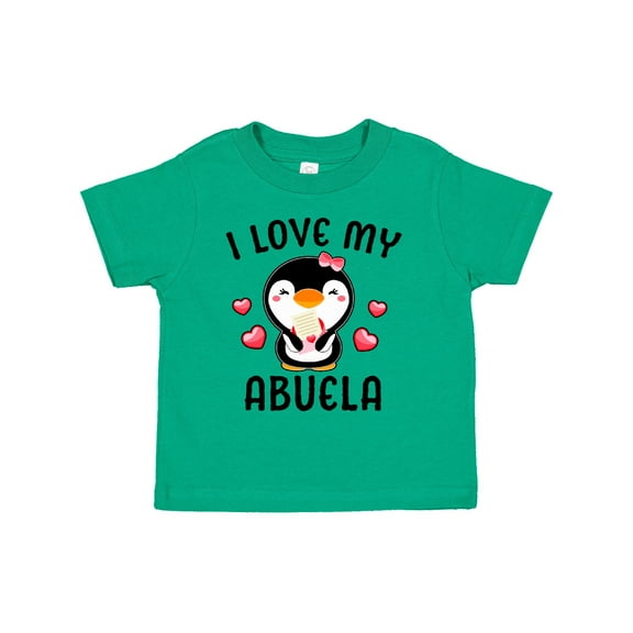 Inktastic I Love My Abuela with Cute Penguin and Hearts Girls Toddler T-Shirt