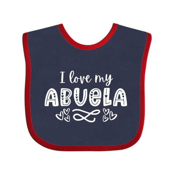 Inktastic I Love My Abuela with Hearts Boys or Girls Baby Bib