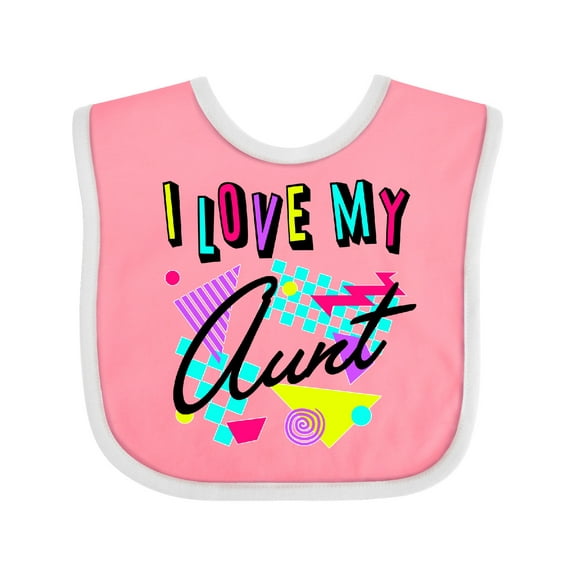 Inktastic I Love My Aunt 80s Retro Style Boys or Girls Baby Bib