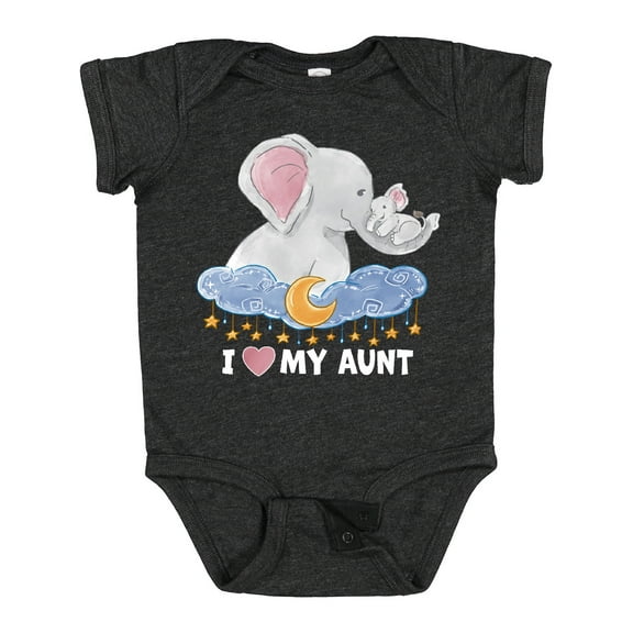 Inktastic I Love My Aunt Cute Elephants with Moon and Stars Boys or Girls Baby Bodysuit