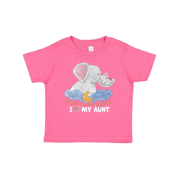 Inktastic I Love My Aunt Cute Elephants with Moon and Stars Boys or Girls Baby T-Shirt