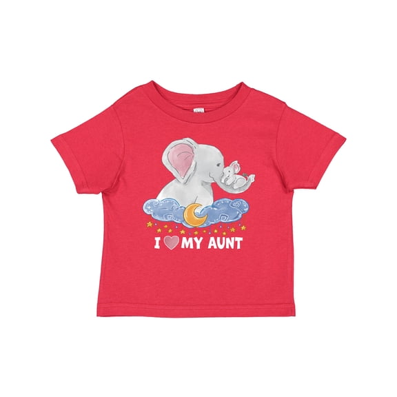 Inktastic I Love My Aunt Cute Elephants with Moon and Stars Boys or Girls Baby T-Shirt