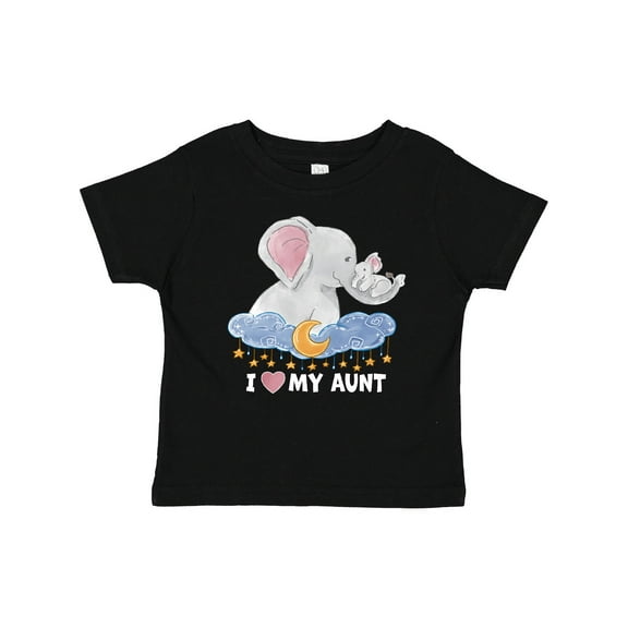 Inktastic I Love My Aunt Cute Elephants with Moon and Stars Boys or Girls Baby T-Shirt