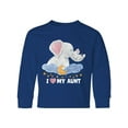 thumbnail image 1 of Inktastic I Love My Aunt Cute Elephants with Moon and Stars Long Sleeve Youth T-Shirt, 1 of 5
