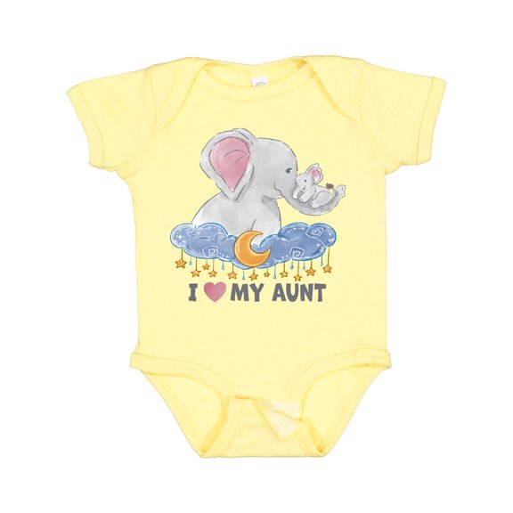 Inktastic I Love My Aunt Elephant Family Boys or Girls Baby Bodysuit