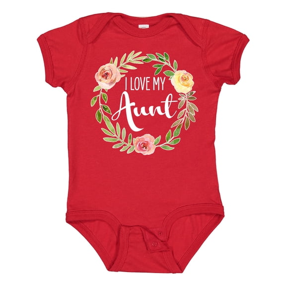 Inktastic I Love My Aunt Flower Circle Boys or Girls Baby Bodysuit