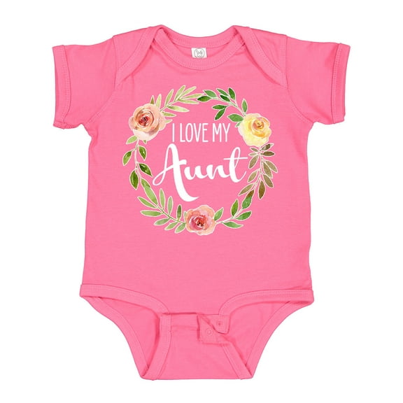Inktastic I Love My Aunt Flower Circle Boys or Girls Baby Bodysuit
