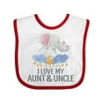 thumbnail image 1 of Inktastic I Love My Aunt and Cute Uncle Elephants in Night Sky Boys or Girls Baby Bib, 1 of 4