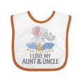 thumbnail image 1 of Inktastic I Love My Aunt and Cute Uncle Elephants in Night Sky Boys or Girls Baby Bib, 1 of 4