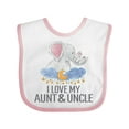 thumbnail image 1 of Inktastic I Love My Aunt and Cute Uncle Elephants in Night Sky Boys or Girls Baby Bib, 1 of 4