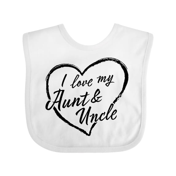 Inktastic I Love My Aunt and Uncle in Black Chalk Heart Boys or Girls Baby Bib