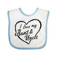 thumbnail image 1 of Inktastic I Love My Aunt and Uncle in Black Chalk Heart Boys or Girls Baby Bib, 1 of 4
