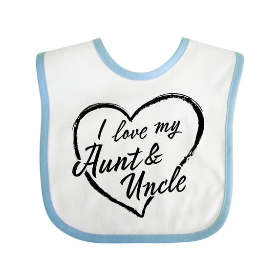 Inktastic I Love My Aunt and Uncle in Black Chalk Heart Boys or Girls Baby Bib