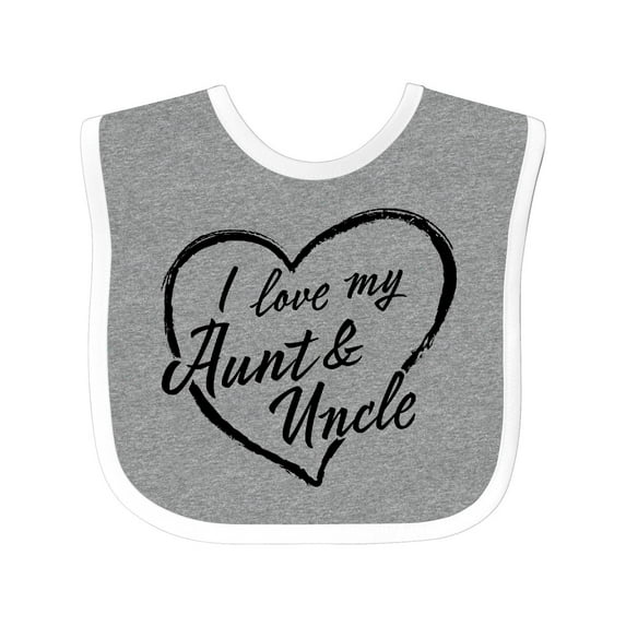 Inktastic I Love My Aunt and Uncle in Black Chalk Heart Boys or Girls Baby Bib