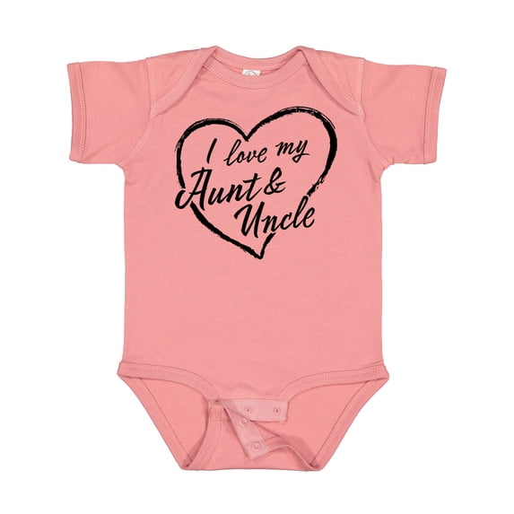 Inktastic I Love My Aunt and Uncle in Black Chalk Heart Boys or Girls Baby Bodysuit