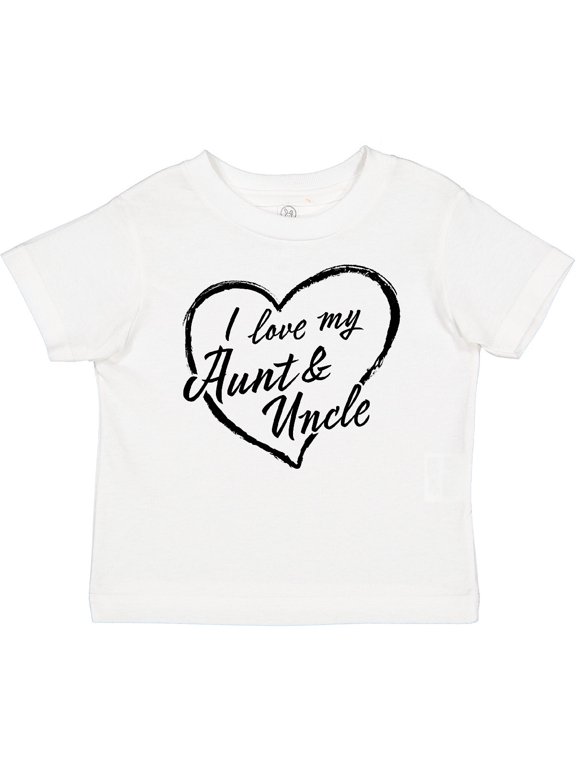 I Love My Aunt and Uncle in Black Chalk Heart Boys or Girls Baby T-Shirt
