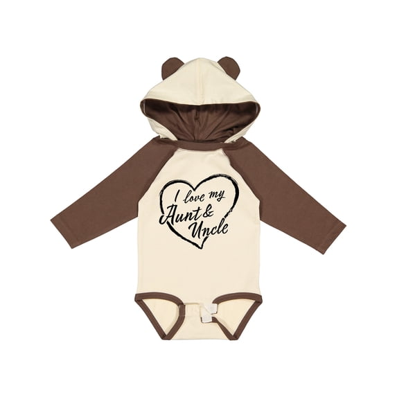Inktastic I Love My Aunt and Uncle in Black Chalk Heart Boys or Girls Long Sleeve Baby Bodysuit