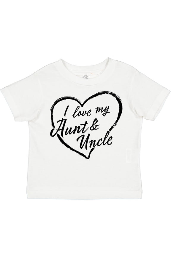 I Love My Aunt and Uncle in Black Chalk Heart Boys or Girls Toddler T-Shirt