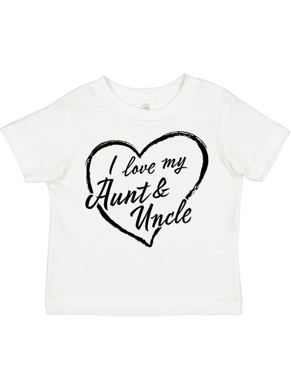 Inktastic I Love My Aunt and Uncle in Black Chalk Heart Boys or Girls Toddler T-Shirt